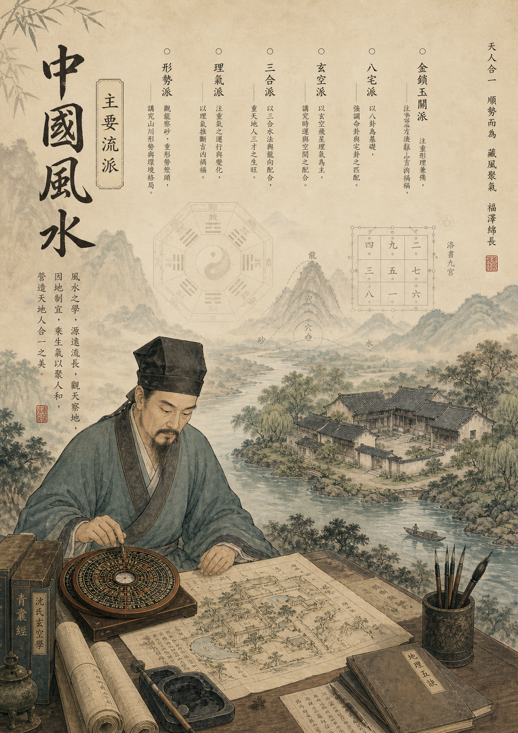 中国风水学的主要流派：从形势到理气的传统堪舆体系